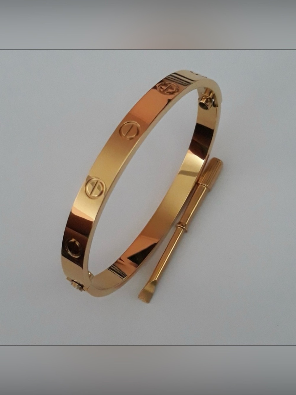 Generic Gold Screw Cuff Bangle Bracelet with Screwdriver - Picture 2 of 6